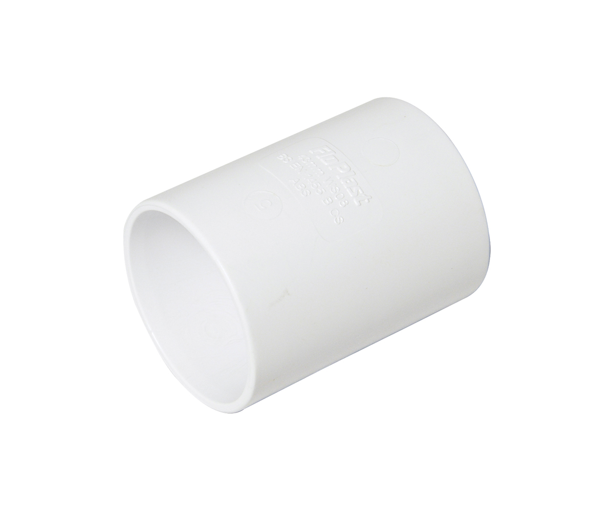 Floplast WS07WH 32mm (36mm) ABS Solvent Weld Waste System Coupling - White